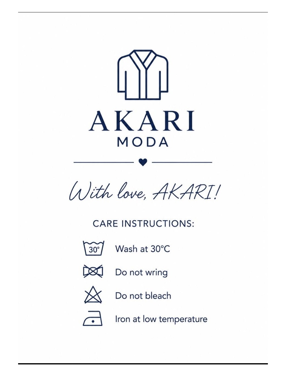 AKARI garment care instructions